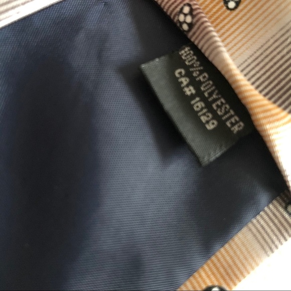 100% Polyester Tie Robert Allan Peach/Black/Cream - Picture 5 of 5